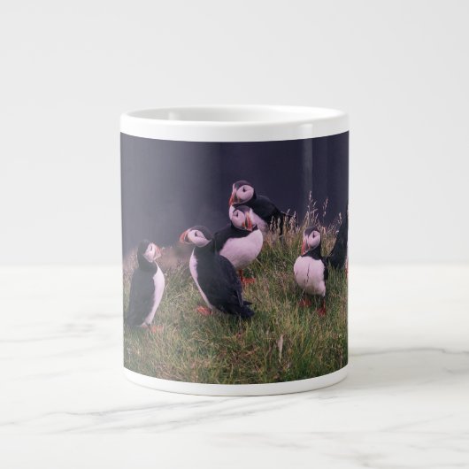 Atlantic Puffins Extra Grote Beker (Voorkant)