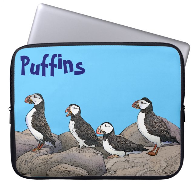 Atlantic Puffins Laptop Sleeve (Voorkant)
