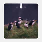 Atlantic Puffins Metalen Ornament (Achterkant)