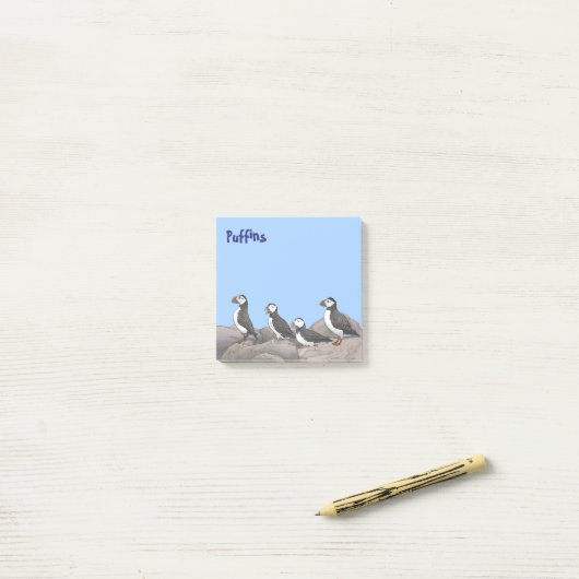 Atlantic Puffins Post-it® Notes (Op bureau)