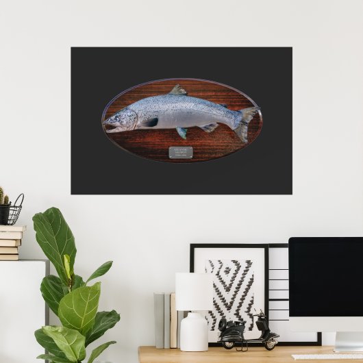 Atlantic Salmon Trophy Display Plaque Poster (Thuiskantoor)