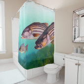 Atlantic Stribass Fish Douchegordijn (In situ)