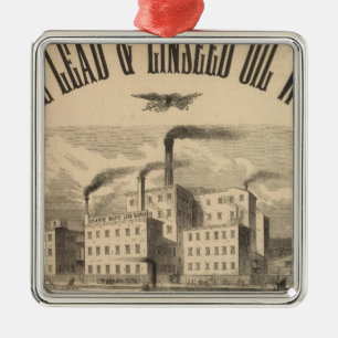 Atlantic White Lead en Linseed Oil Works Metalen Ornament