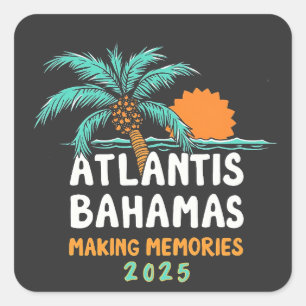 Atlantis Bahama's maken herinneringen 2025 Vierkante Sticker
