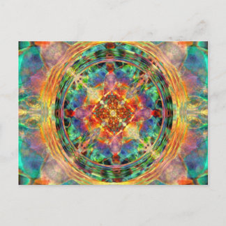Atlantis geïnspireerde Rainbow Mandala Briefkaart