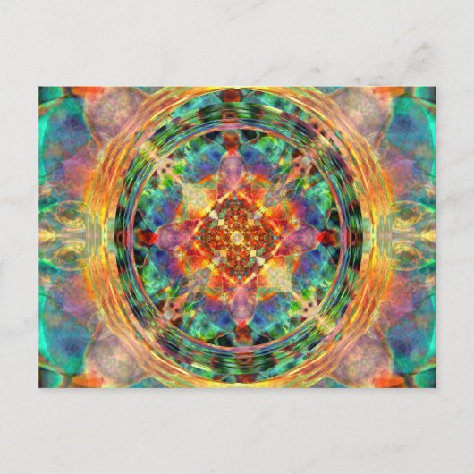 Atlantis geïnspireerde Rainbow Mandala Briefkaart (Voorkant)