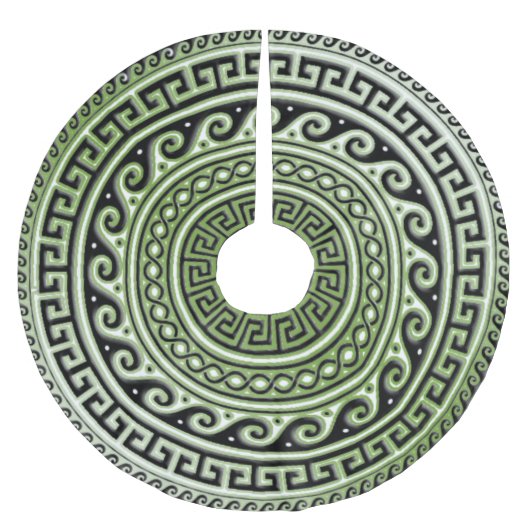 Atlantis Green Greek Key Kerstboom Rok (Voorkant)