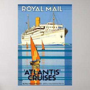  ATLANTIS OCEAN LINER REIZEN POSTER