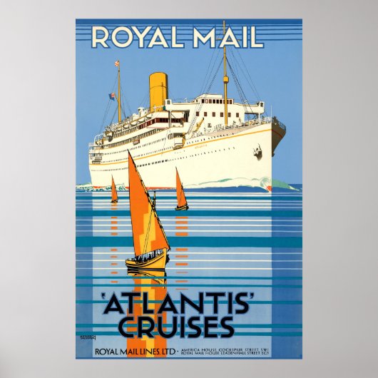  ATLANTIS OCEAN LINER REIZEN POSTER (Voorkant)