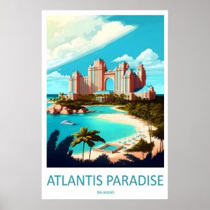 Atlantis Paradijs Vintage Reisposter Skiën Poster