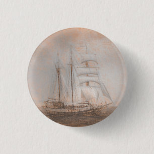Atlantis Sailing Ship da Vinci Ronde Button 3,2 Cm