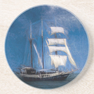Atlantis Sailing Ship Turner Stormen Zandsteen Onderzetter