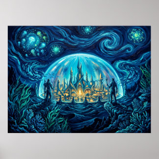 Atlantis Sterrennacht DC Comics Landschap Poster