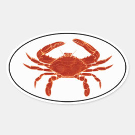 Atlantische blauwe krab euro stijl ovale Sticker L