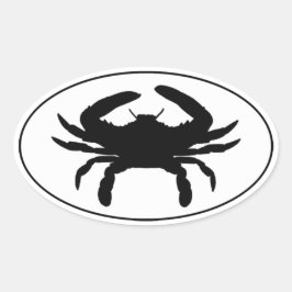 Atlantische blauwe krab euro stijl ovale Sticker L