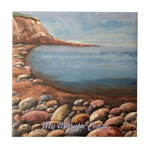 Atlantische kust kunst personaliseren tegeltje