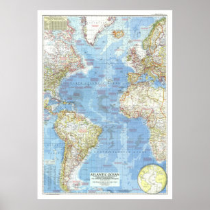 " Atlantische Oceaan: 1955 - Gedetailleerd MOP ... Poster
