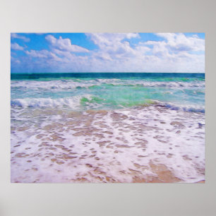 Atlantische Oceaan op het strand van Florida Poster
