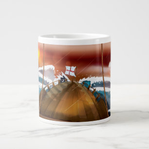 Atlantische Oceaan Storm Schip Grote Koffiekop