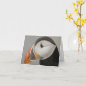 Atlantische Papegaaiduiker Notecards Kaart (Gele Bloem)