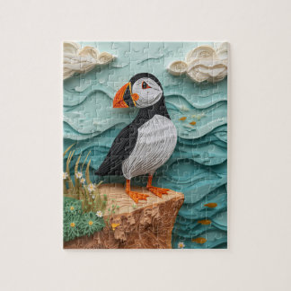 Atlantische Papegaaiduiker Papier Quilling Legpuzzel