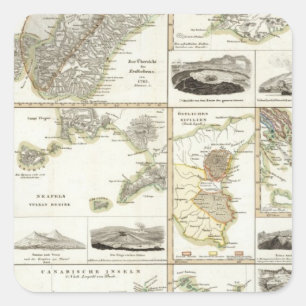 Atlantische vulkanische activiteit vierkante sticker