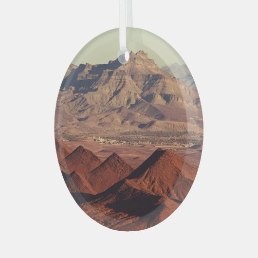 Atlas berglandschappen Marokko landschap Glas Ornament (Voorkant links)