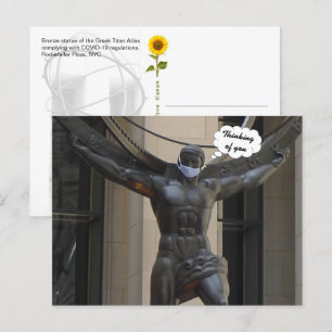 Atlas, denken aan u - NYC H briefkaart