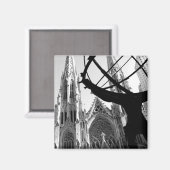 Atlas et St. Patrick's Cathedral : NYC Magnet (Recto/Verso)
