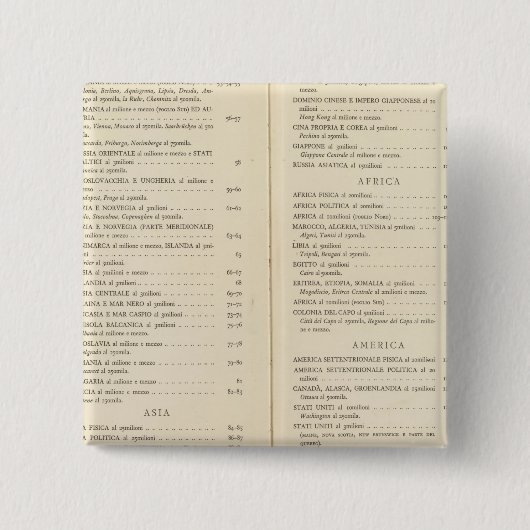 Atlas international vierkante button 5,1 cm (Voorkant)