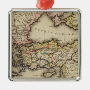 Atlas Map Midden-Oosten Metalen Ornament