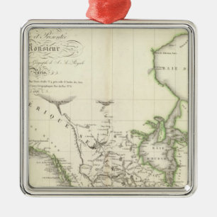 Atlas Map Noord-Amerika Metalen Ornament