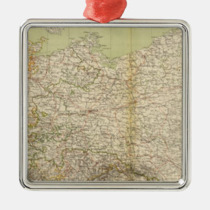 Atlas Map Noord-Duitsland Metalen Ornament
