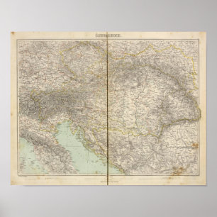 Atlas Map Oostenrijk Poster