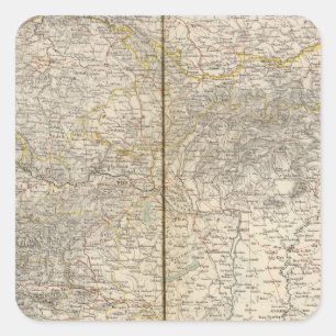 Atlas Map Oostenrijk Vierkante Sticker