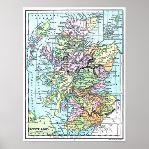 Atlas Map - Schotland Poster