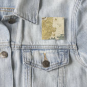 Atlas Map Vierkante Button 5,1 Cm (In situ)