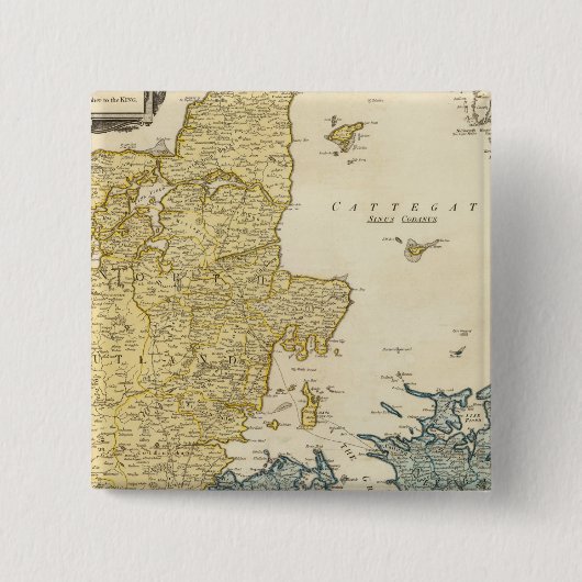 Atlas Map Vierkante Button 5,1 Cm (Voorkant)