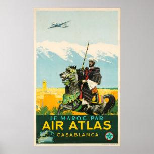 Atlas  Maroc Casablanca Adv Poster