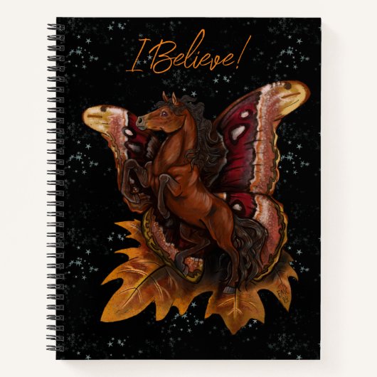 Atlas Moth Fairy Horse Sketchbook Notitieboek (Voorkant)