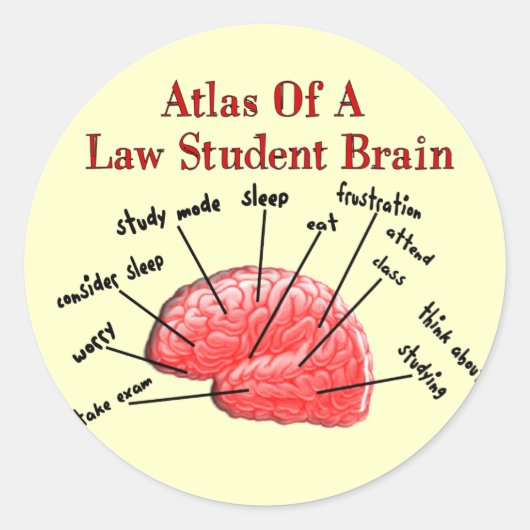 Atlas of Law Student Brain Ronde Sticker (Voorkant)