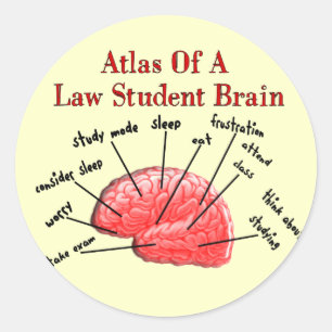 Atlas of Law Student Brain Ronde Sticker