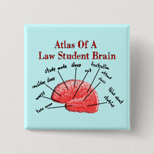 Atlas of Law Student Brain Vierkante Button 5,1 Cm