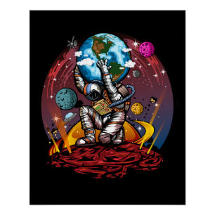 Atlas Ruimtevaarder Die Aarde Mars Melkweg Kosmos Perfect Poster