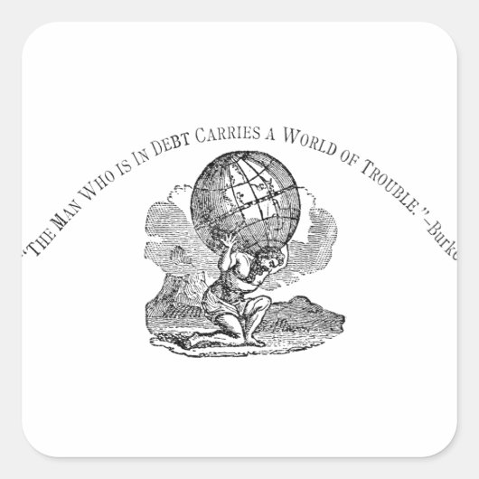 Atlas Shrugged / Debt Quote Vierkante Sticker (Voorkant)
