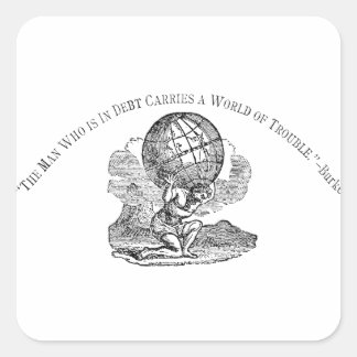 Atlas Shrugged / Debt Quote Vierkante Sticker