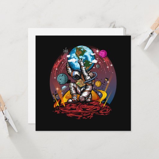 Atlas Space Man Kaart (Voorkant / Achterkant in situ)