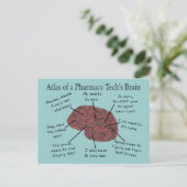 Atlas van een Farmacie Tech's Brain Briefkaart (Staand voorkant)