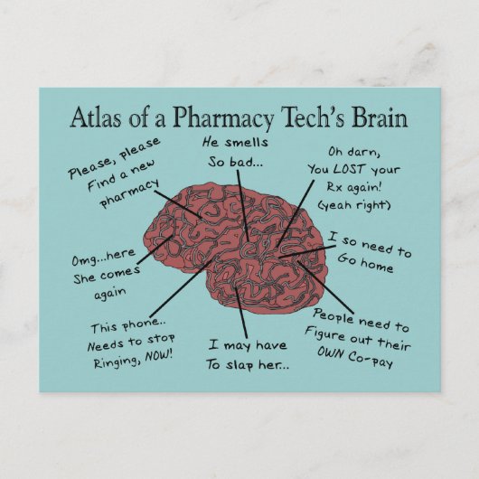 Atlas van een Farmacie Tech's Brain Briefkaart (Voorkant)