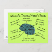 Atlas van een Trauma Nurse's Brain Briefkaart (Voorkant / Achterkant)